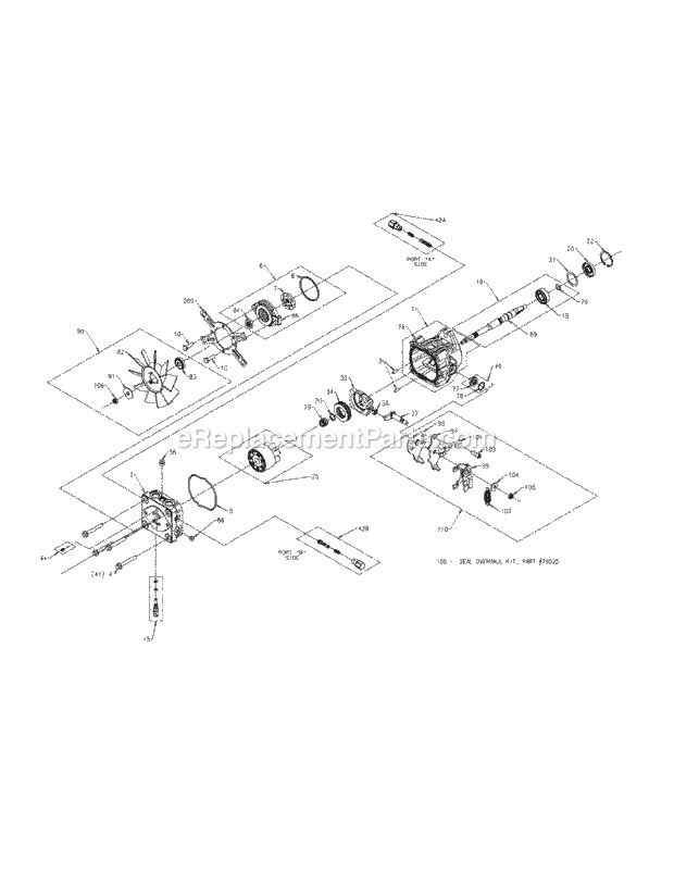 Hydraulic Pump Lh Diagram and Parts List for M48-KH 53AH8CT2050 Cub Cadet Sprayer